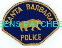 CALIFORNIA,SANTA BARBARA POLICE 9 MIRRORED DIE CUT BORDER